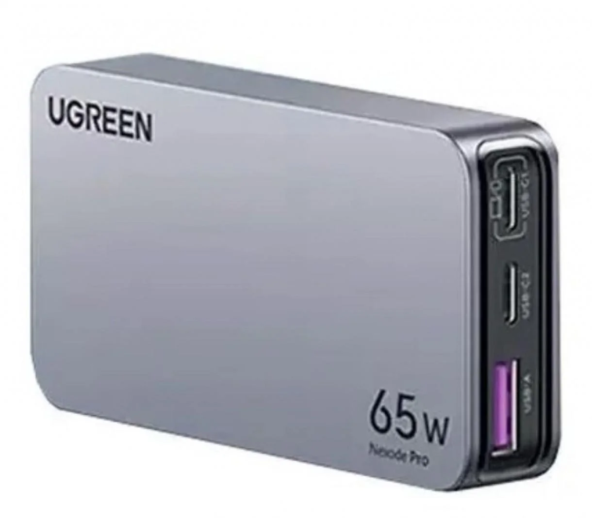 Зарядное устройство Ugreen X753 Nexode Pro, 65Вт, USB-A, 2хUSB-C, GaN, серый (25356)