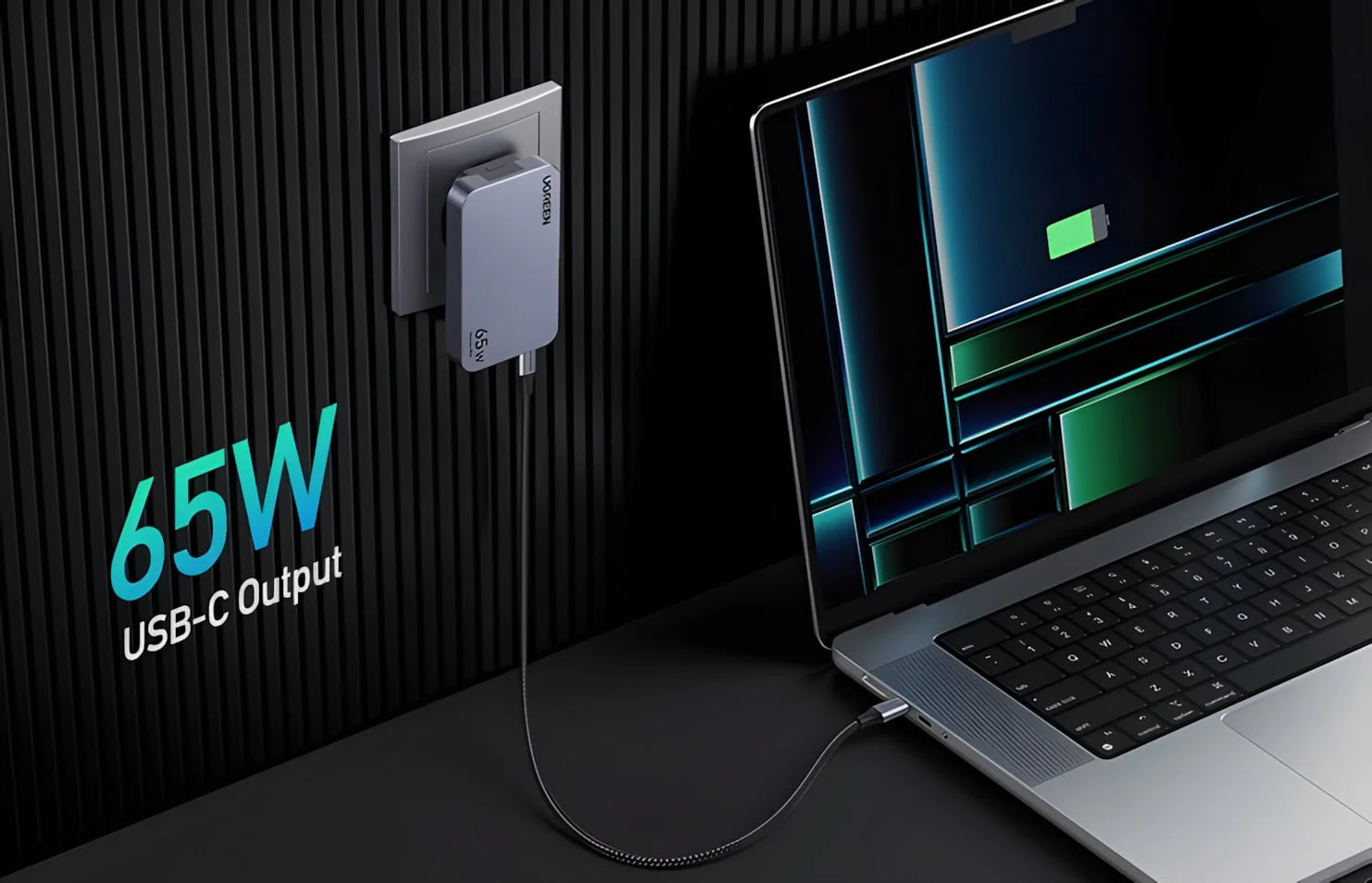 Зарядное устройство Ugreen X753 Nexode Pro, 65Вт, USB-A, 2хUSB-C, GaN, серый (25356)