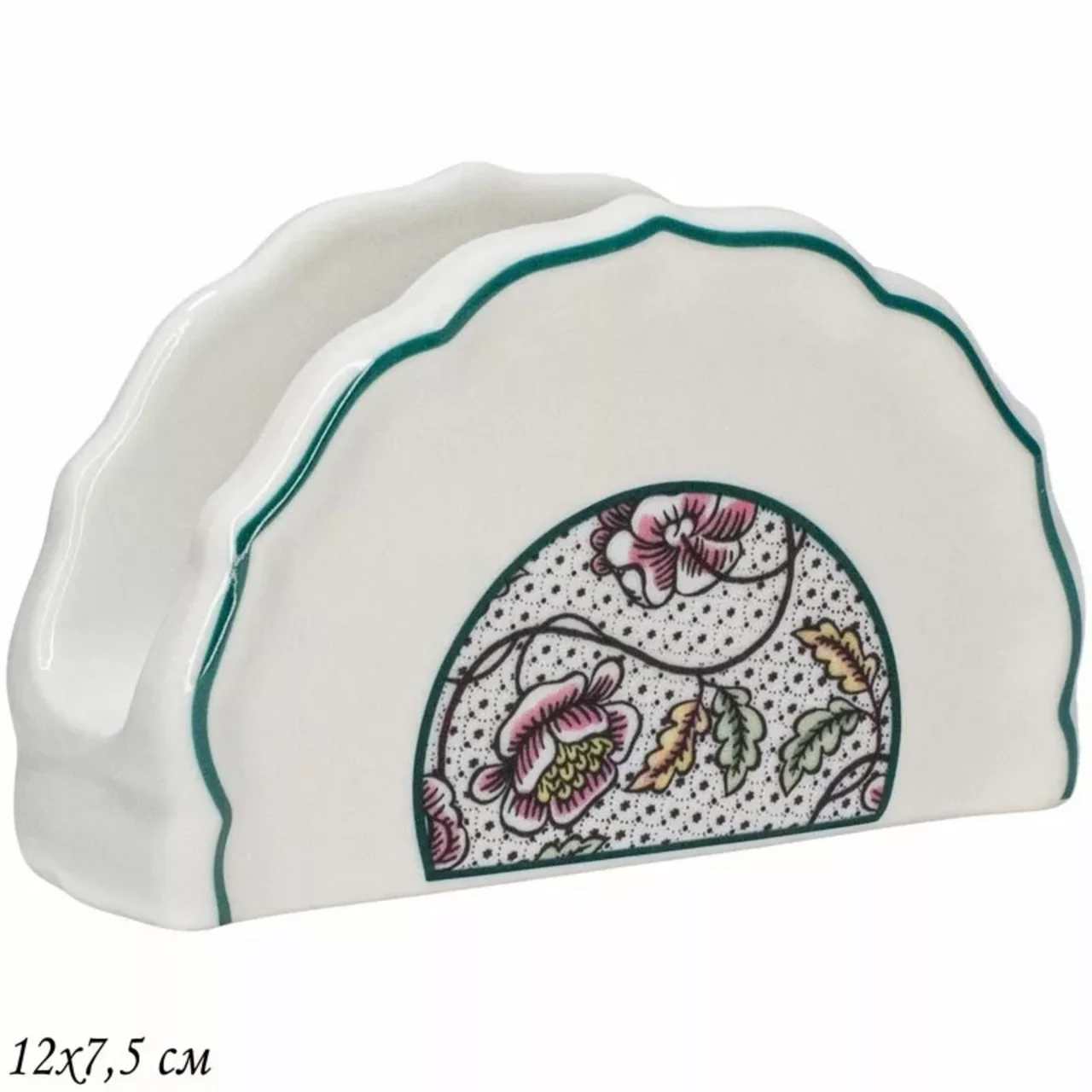 205-134 Салфетница 12х7,5 см DAMASK в под.уп.(х48)Фарфор