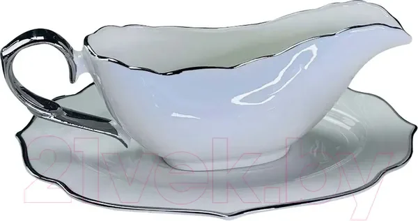 205-601 Соусник с блюдцем MAGNOLIA SILVER в под.уп.(х18)Фарфор