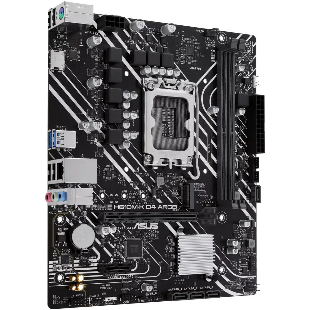 Материнская плата Asus PRIME H610M-K D4 ARGB (LGA1700, mATX)