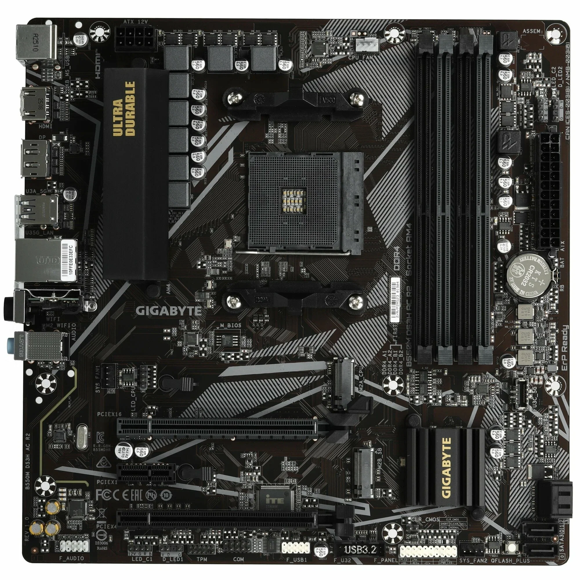 Материнская плата Gigabyte B550M DS3H AC R2 (AM4, mATX)