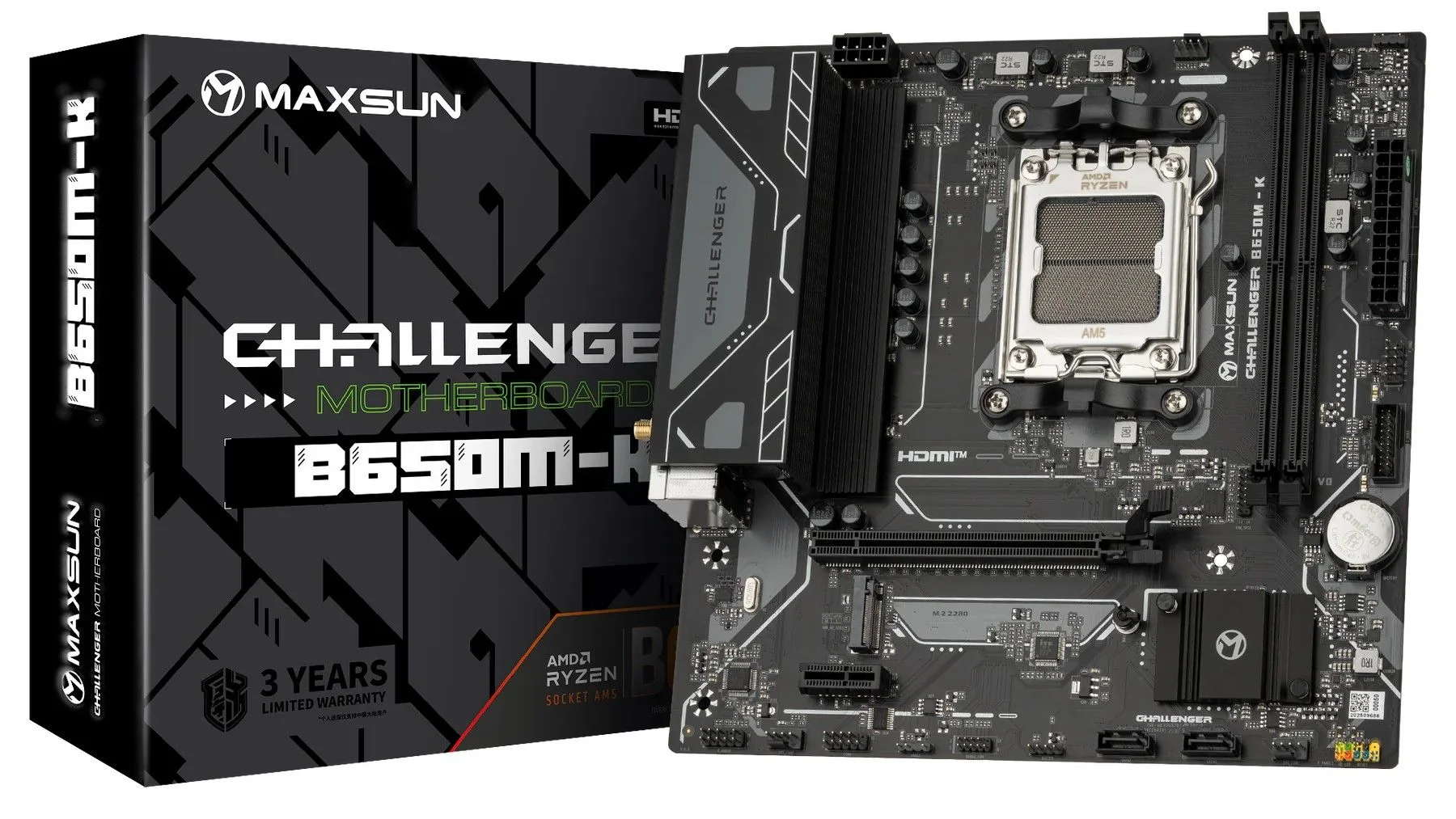 Материнская плата Maxsun MS-Challenger B650M-K (AM5, mATX)