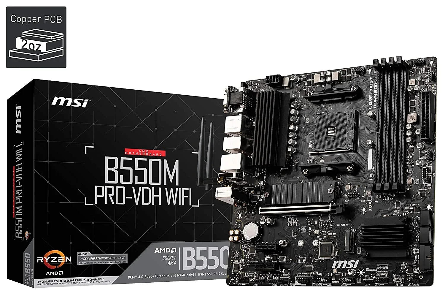 Материнская плата MSI B550M PRO-VDH WIFI (AM4, mATX)