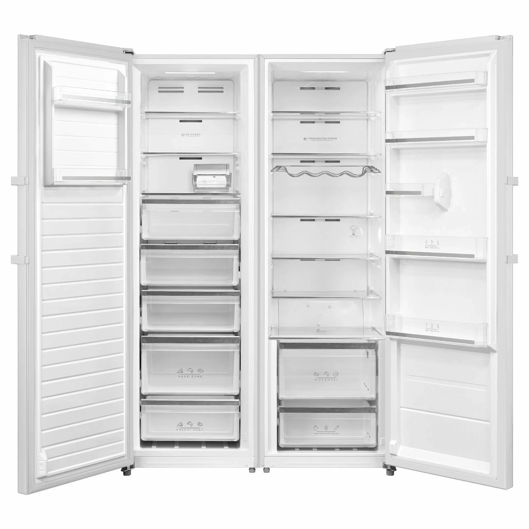 Морозильная камера Korting KNFR 1896 W белый, 280л, 5 ящиков