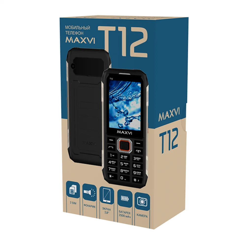 Мобильный телефон Maxvi T12 черный