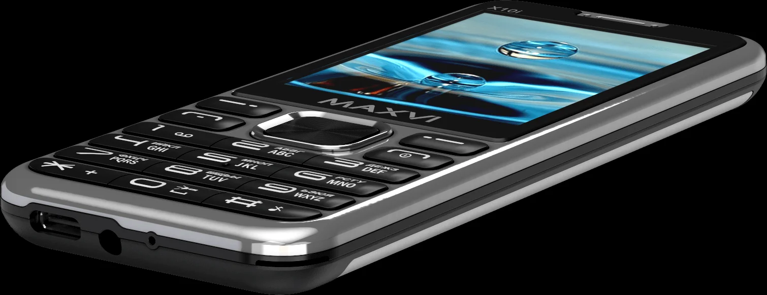 Мобильный телефон Maxvi X10i серебристый металлик