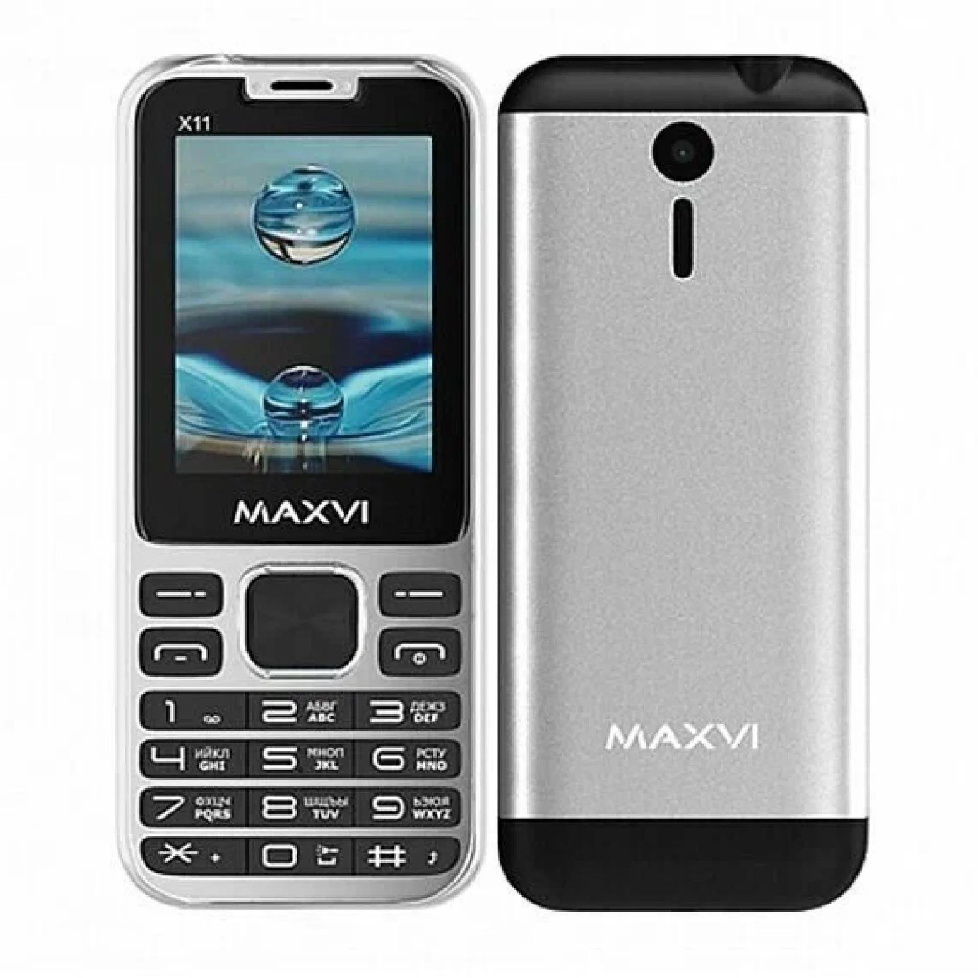 Мобильный телефон Maxvi X10i серебристый металлик