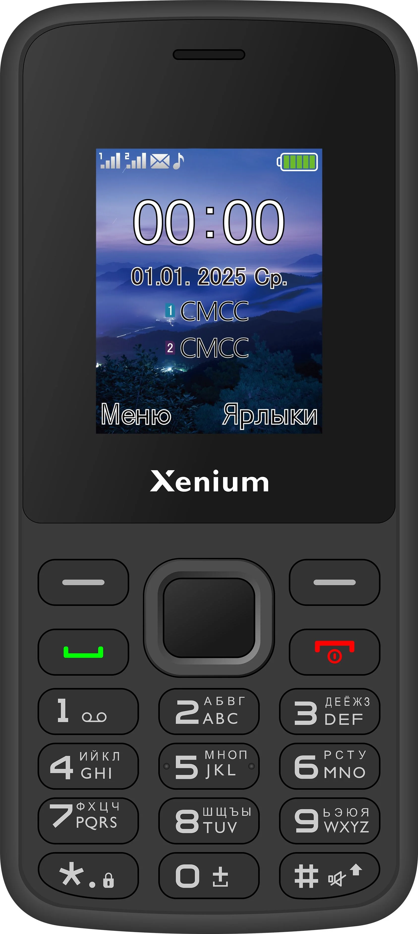 Мобильный телефон Xenium X175 черный моноблок 2Sim 1.8" 128x160 Nucleus GSM900/1800 MP3 FM