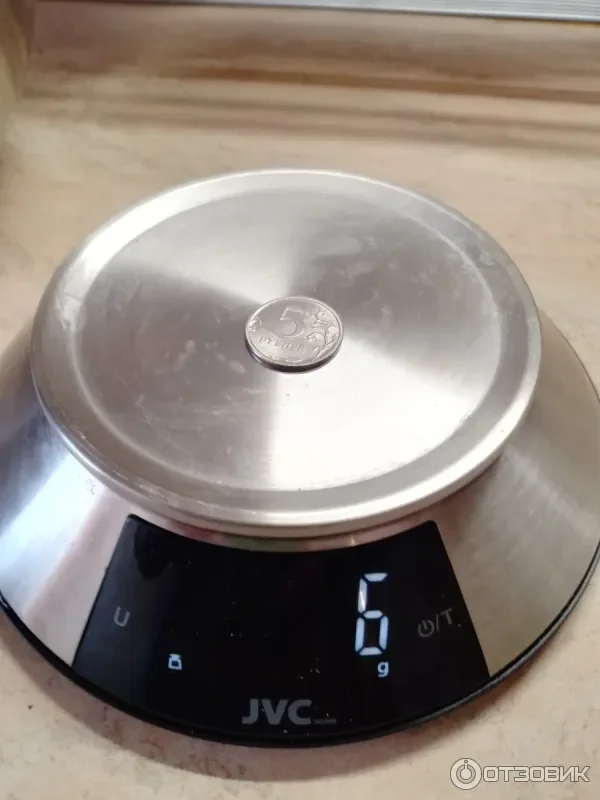 Весы кухонные, электр. JVC JKS-001,сталь, макс 5кг, шаг 1гр,
