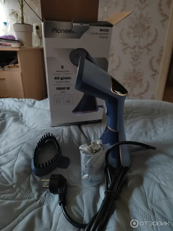 Отпариватель Pioneer SH120, 1900Вт, синий, вертикальное и горизонтальноое глажения