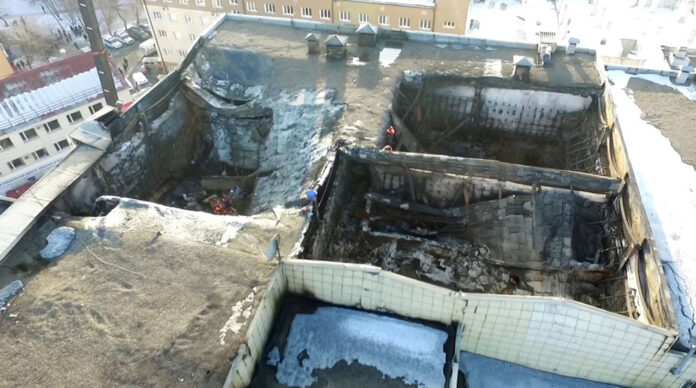 Последствия пожара в ТЦ Зимняя вишня