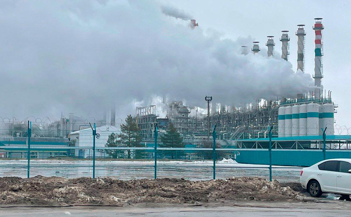 Пожар на СИБУР-Кстово после падения обломков беспилотников, 29 января 2025 года (СИБУР в Нижегородской области / VK)