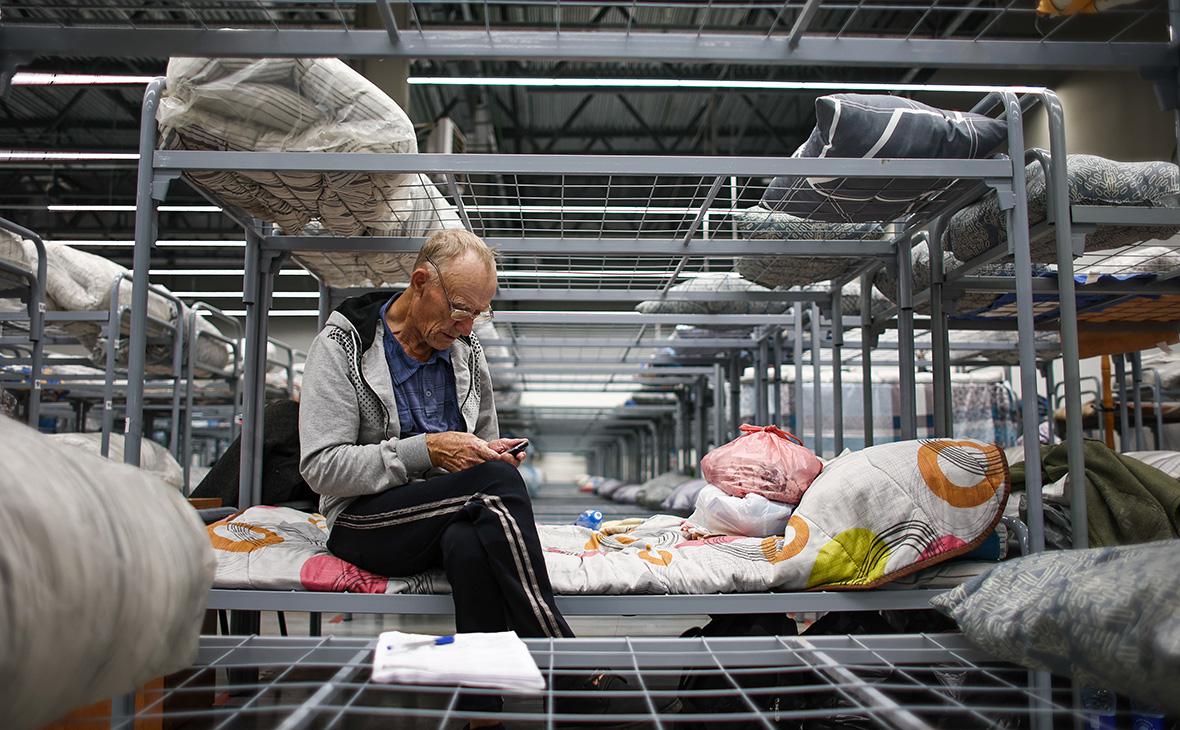 Пункт временного размещения для эвакуированных жителей приграничных районов, Курская область, сентябрь 2024 года (Михаил Терещенко / ТАСС)