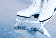 TiltedBlueVersionIceSkatesWithReflection