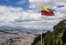 FlagOfTheRepublicOfEcuadorOnASunnyDay