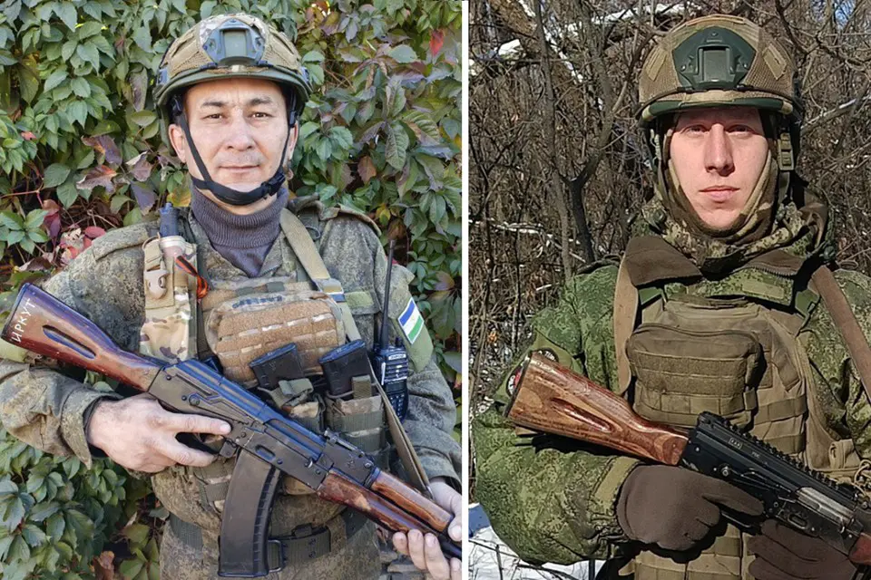 Рядовой Айдар Усманов и Гвардии рядовой Денис Коковин