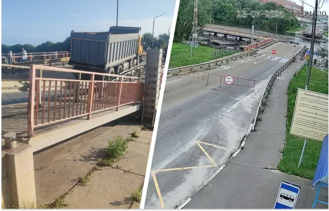 Инцидент произошел 17 июля, с тех пор переправу не восстановили | Источник: COLOMNA.RU / T.me, world-cam.ru