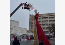 Скульптура Снегурочки в Орле вызывает радость и загадку у горожан skulptura snegurochki v orle vyzyvaet radost i zagadku u gorozhan-todey-ru-0