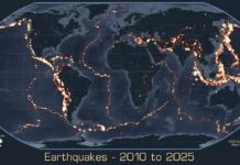 Впечатляющая карта землетрясений Японии, Чили и Камчатки за 15 лет vpechatlyayushhaya karta zemletryasenij yaponii chili i kamchatki za 15 let-todey-ru-0