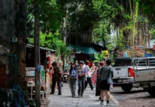 Полиция Таиланда помогла уснувшему на дороге туристу в Паттайе policziya tailanda pomogla usnuvshemu na doroge turistu v pattaje-todey-ru-0