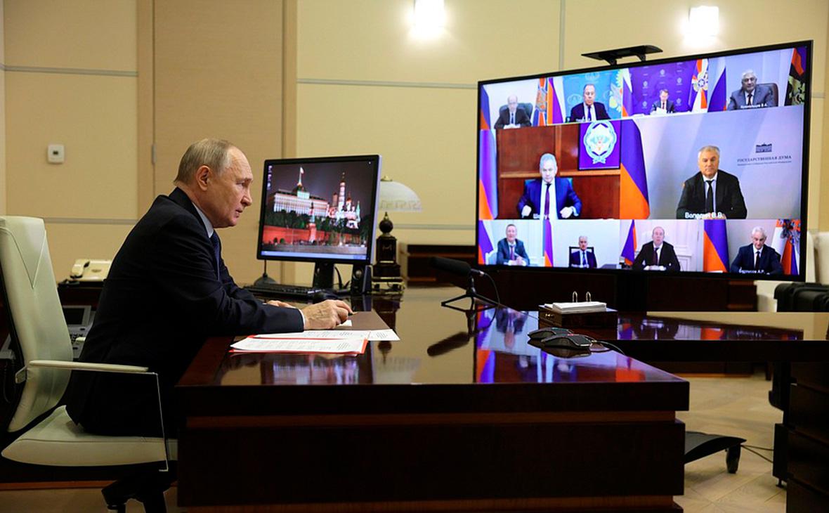 Владимир Путин на совещании с постоянными членами Совета Безопасности, 31 января 2025 года (Администрация Президента России)