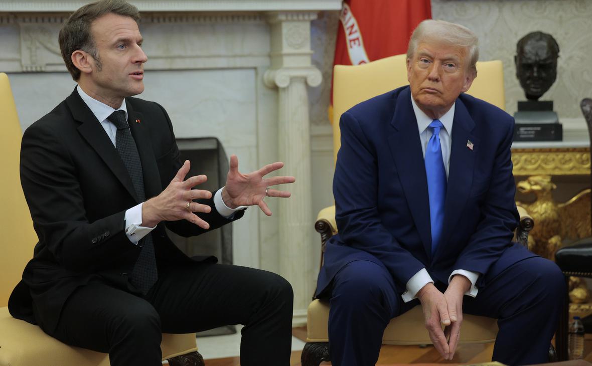 Эмманюэль Макрон и Дональд Трамп (Chip Somodevilla / Getty Images)