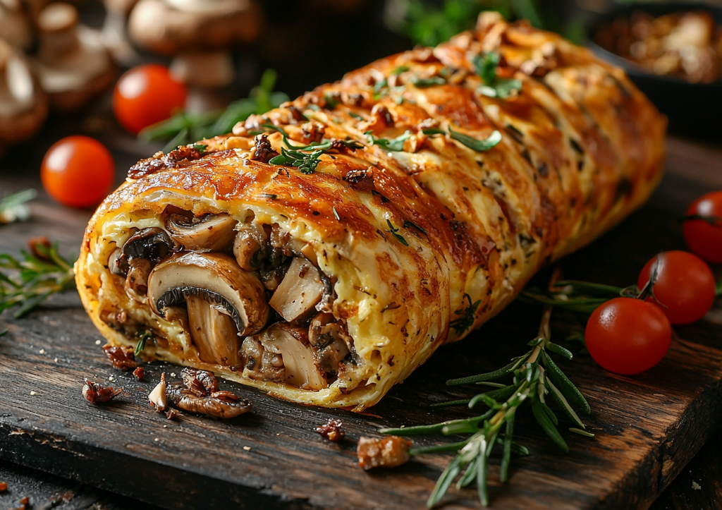 Яичный конвертик с шампиньонами