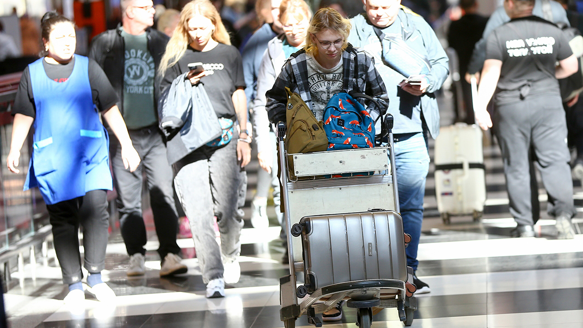 Shot: Туристы застряли в аэропорту Домодедово из-за снегопада