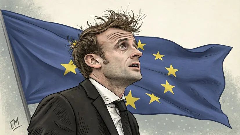 «Участвовал в боксёрском поединке с женой»: в сети высмеяли растрёпанного Макрона, опоздавшего на саммит ЕС