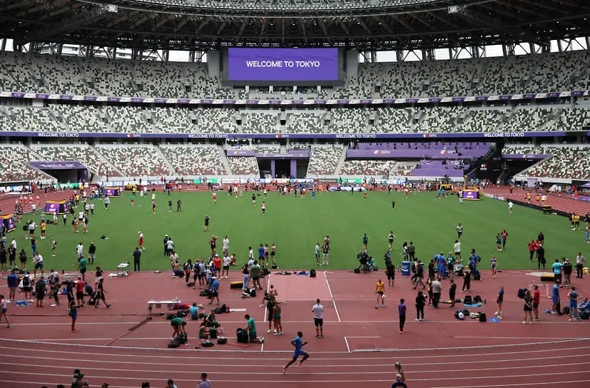 Японский национальный стадион в Токио, где будут проходить соревнования чемпионата мира по легкой атлетике