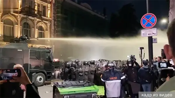 Возле президентского дворца в Тбилиси начались стычки с полицией