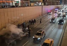 Оперативное реагирование на возгорание автомобиля на ТТК в районе Сущевского Вала operativnoe reagirovanie na vozgoranie avtomobilya na ttk v rajone sushhevskogo vala-obzone-su-0