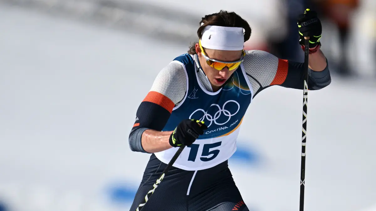 Российский спортсмен Савелий Коростелев на дистанции скиатлона