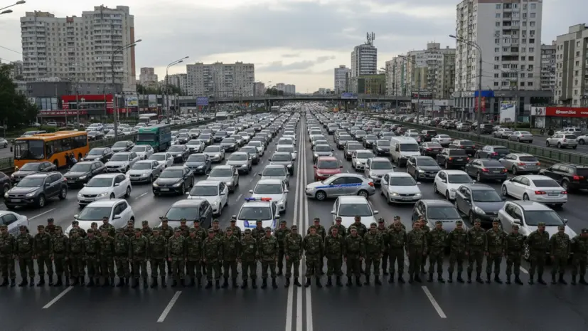 Сотрудники ТЦК перекрыли проспект Бажана в Киеве
