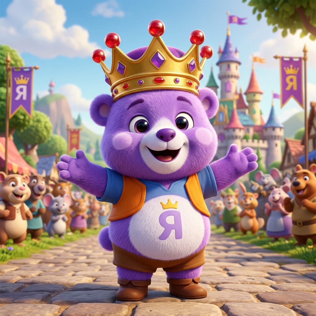 Strong rule: style --- 3D Pixar ---. Этот милый антропоморфный медвежонок дошкольного возраста им...