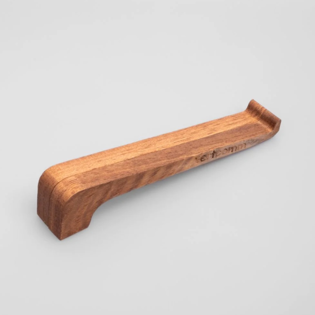 Photorealistic wooden laptop stand. Keep the object EXACTLY the same as in the reference images, ...