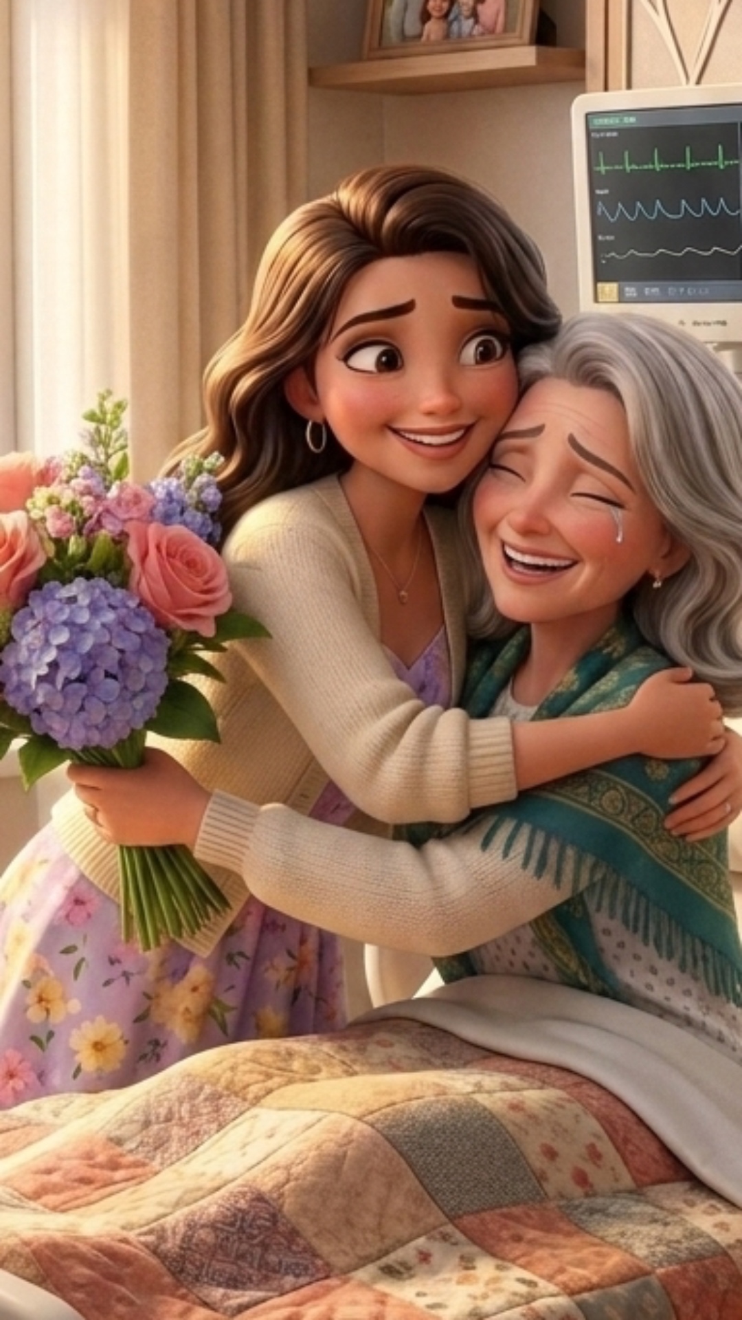 Стиль: Pixar / Disney, кинематографичная 3D-анимация, тёплая семейная атмосфера, мягкий солнечный...
