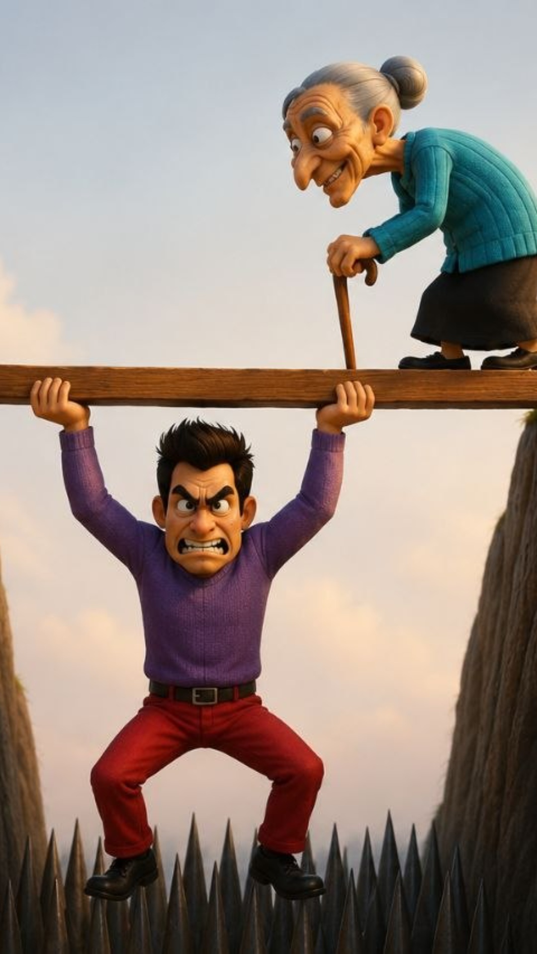 Create a 30-second emotional 3D animated short film with cinematic animation, expressive characte...