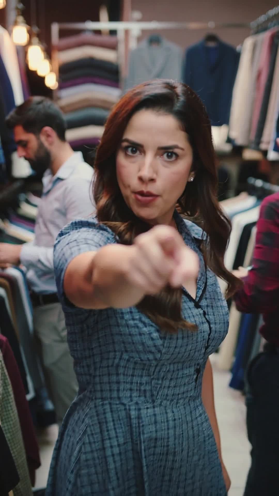 Use the uploaded image as the exact character reference. Keep the woman’s face, hairstyle, brown ...