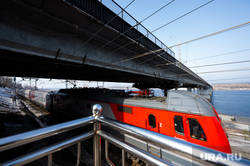 Коммунальный мост. Пермь, мост, электричка, жд, ласточка, коммунальный мост, поезд