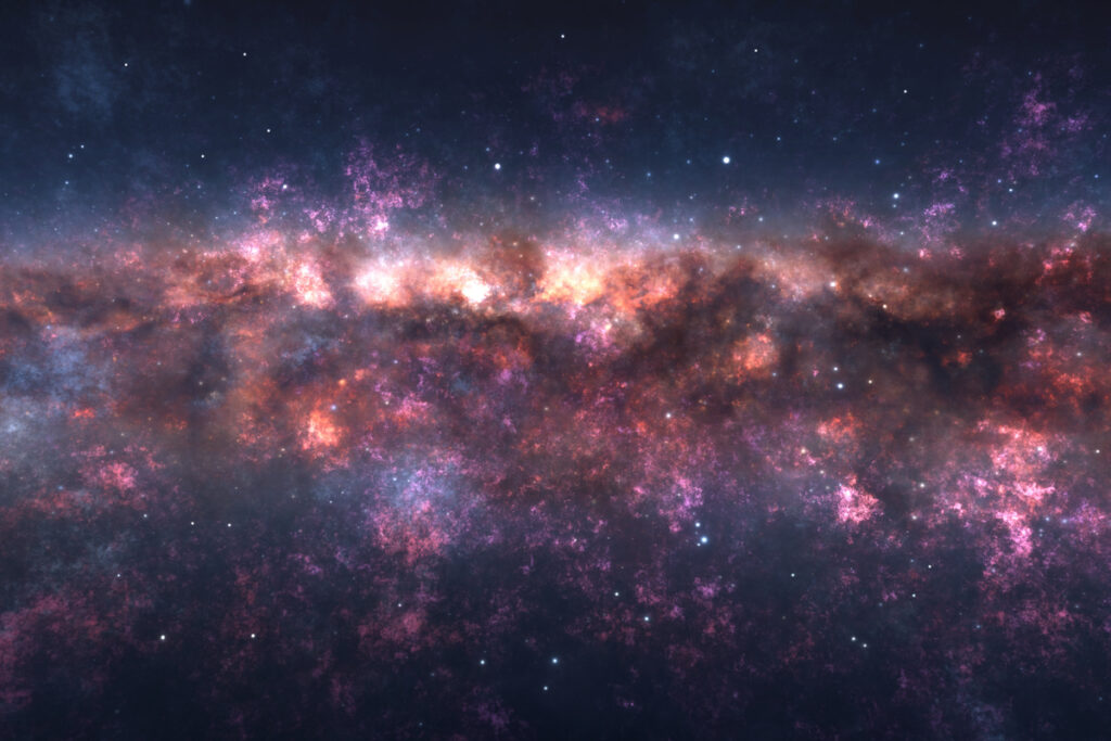 космическая туманность в небе