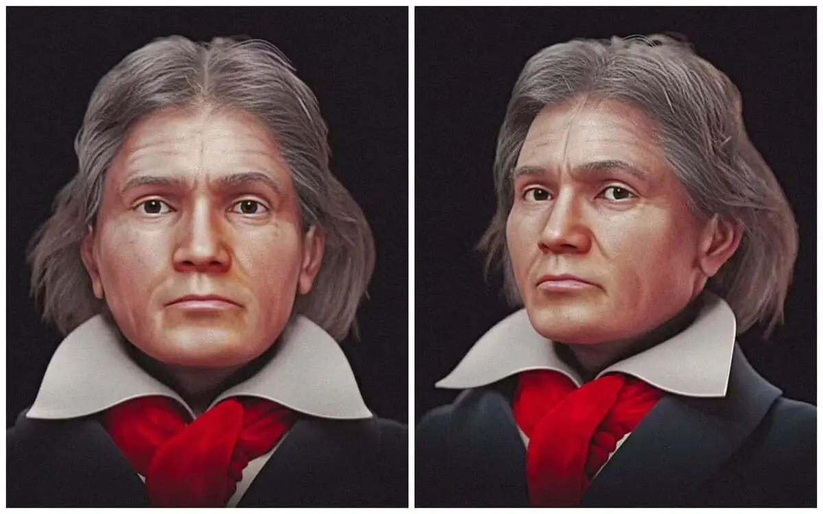 Современное воссоздание лица Людвига ван Бетховена по черепу и портрету Штилера-0