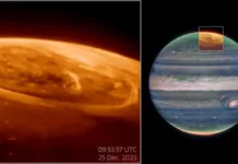 Яркие полярные сияния Юпитера зафиксированы телескопом Джеймс Уэбб yarkie polyarnye siyaniya yupitera zafiksirovany teleskopom dzhejms uebb-uralnovosti-ru-174711230700-0