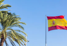Юрий Клименко считает, что Испания и НАТО используют российские фонды для военных целей ЕС Flag of Spain at tourist resort with palm trees