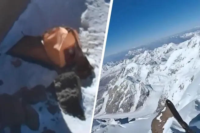 Наталья Наговицина застряла на пике Победы | Источник: Михаил Наговицин / vk.com