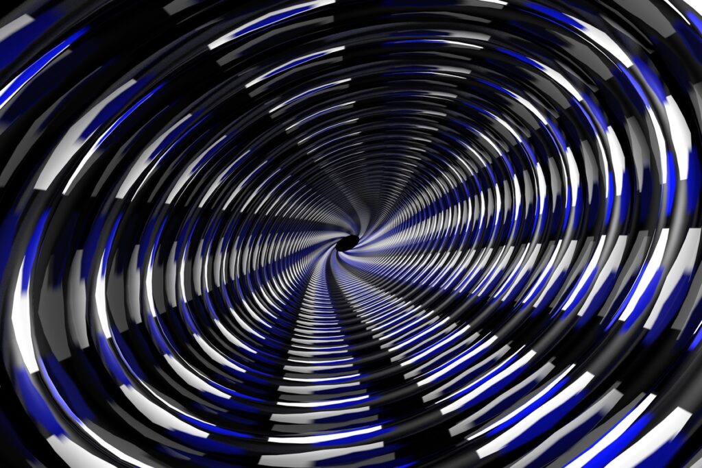 Абстрактный синий круговой вихревой фон
