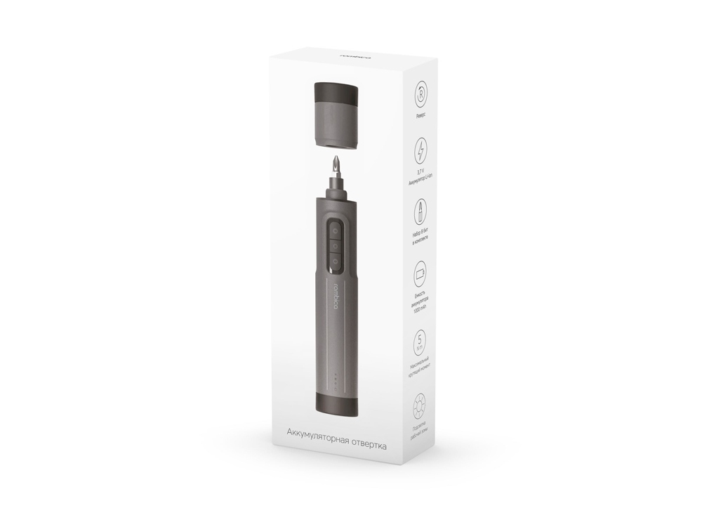 Отвертка аккумуляторная Rombica MyKit S1 Black, серый, черный
