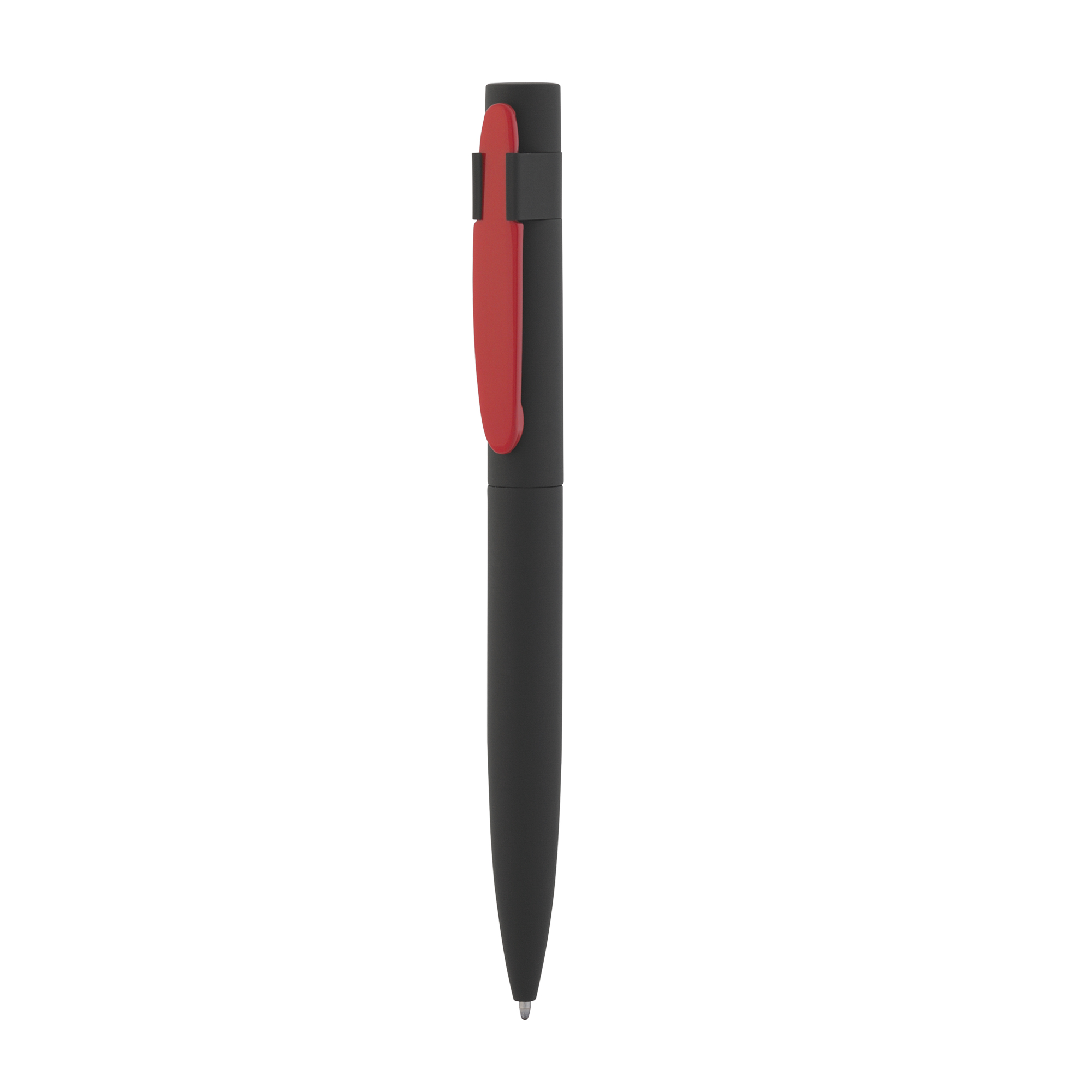 Ручка шариковая "Lip", покрытие soft touch, цвет черный с красным