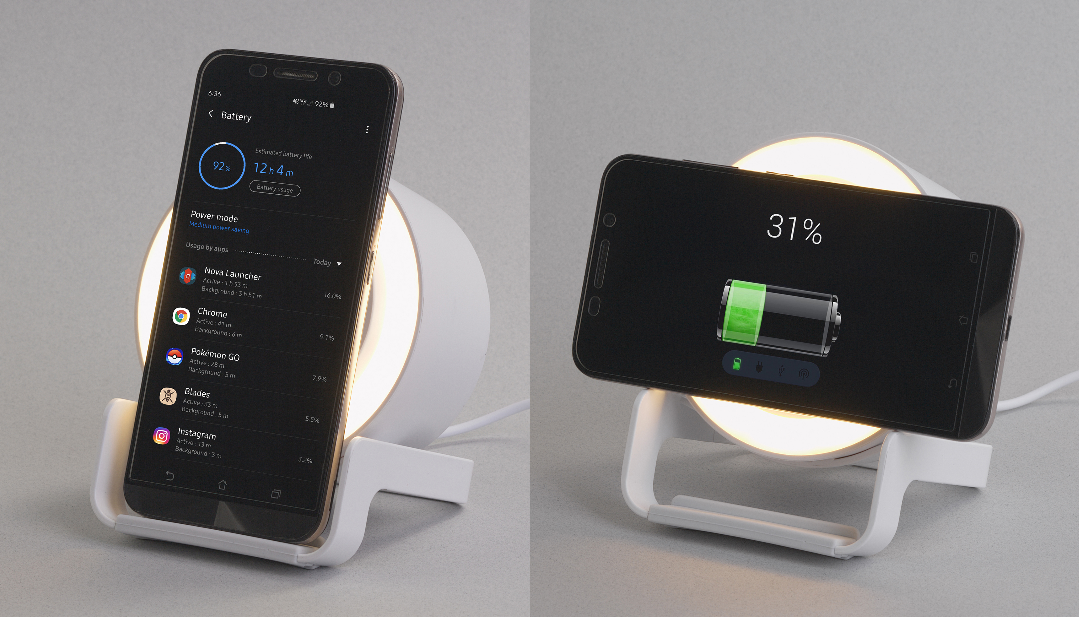 Bluetooth колонка-подставка "Smart Sound" с беспроводным (10W) зарядным устройством и лампой, цвет белый